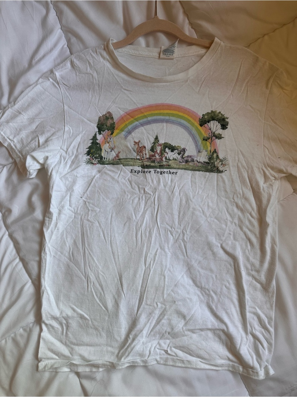 Delta White Kids Rainbow & Woodland Graphic Tee